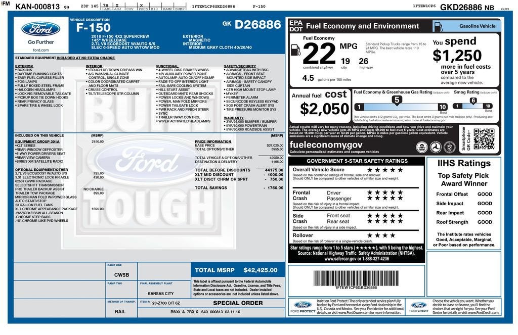 2016 Ford F-150 XL