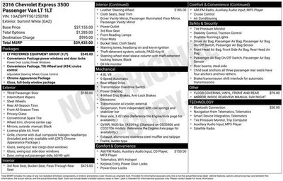 2016 Chevrolet Express Passenger 3500 LT