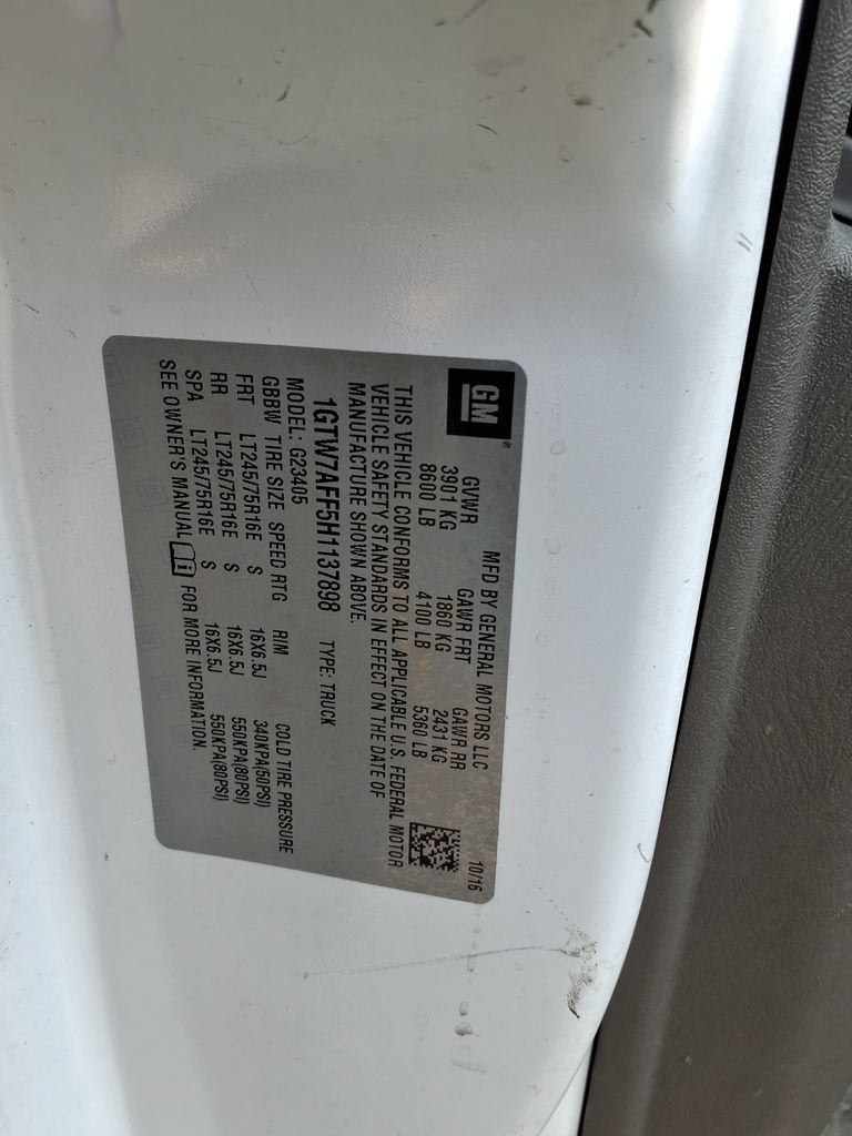 2017 GMC Savana Cargo 2500 CARGO