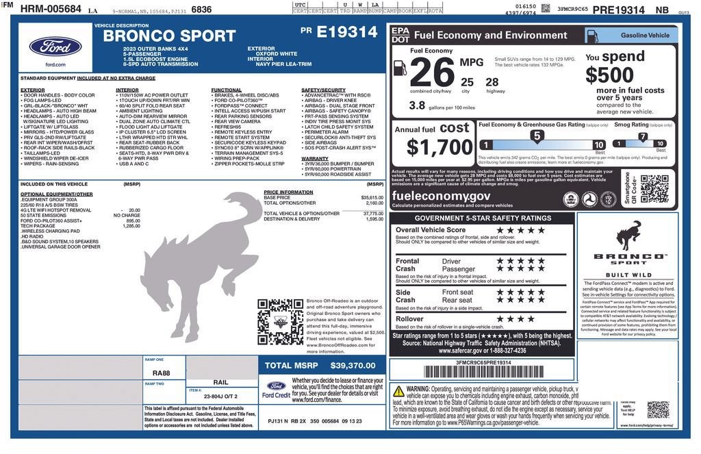 2023 Ford Bronco Sport Outer Banks