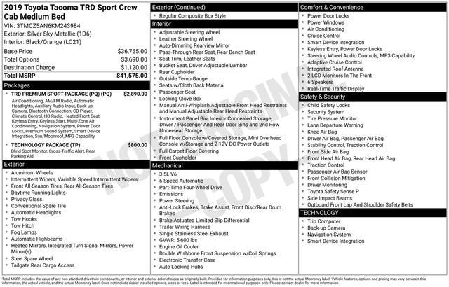 2019 Toyota Tacoma 4WD SR