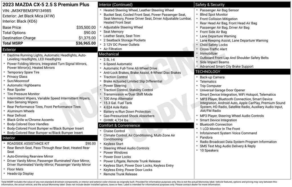 2023 Mazda Mazda CX-5 2.5 S Premium Plus Package