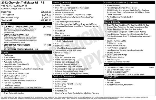 2022 Chevrolet Trailblazer RS