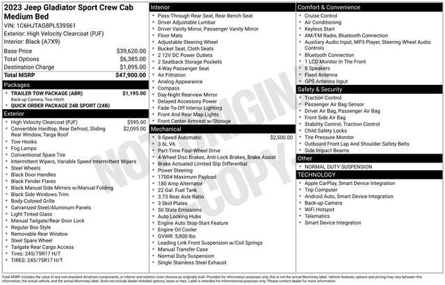2023 Jeep Gladiator Sport