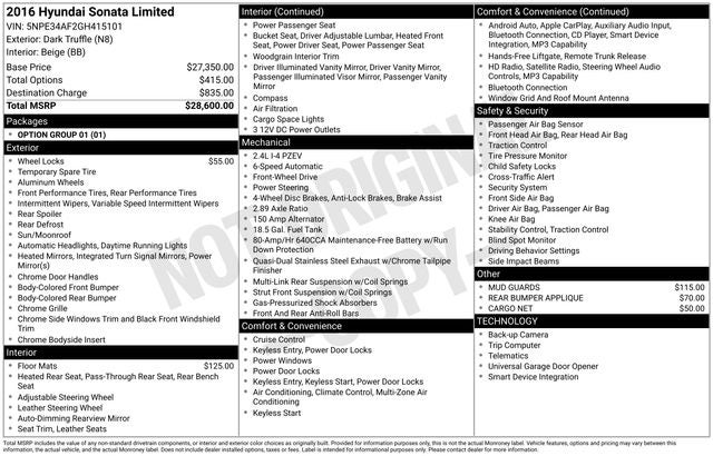 2016 Hyundai Sonata Limited