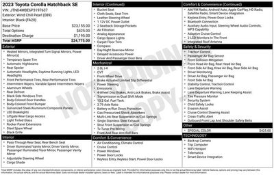 2023 Toyota Corolla Hatchback SE