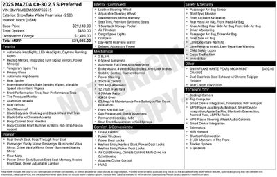 2025 Mazda Mazda CX-30 2.5 S Preferred Package