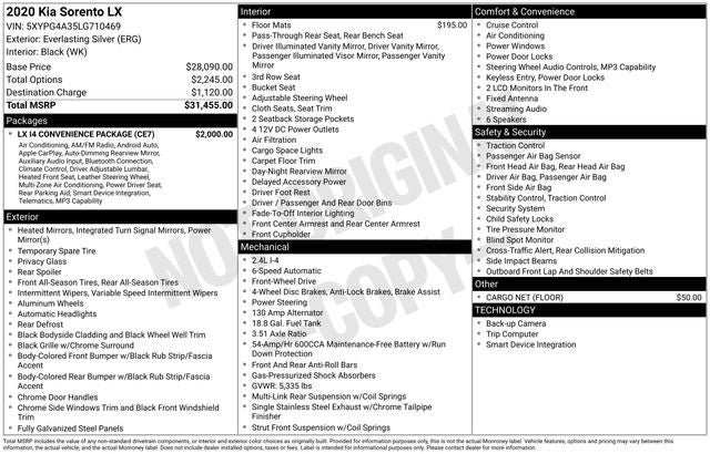 2020 Kia Sorento LX