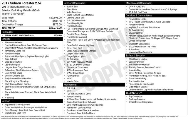 2017 Subaru Forester 2.5i