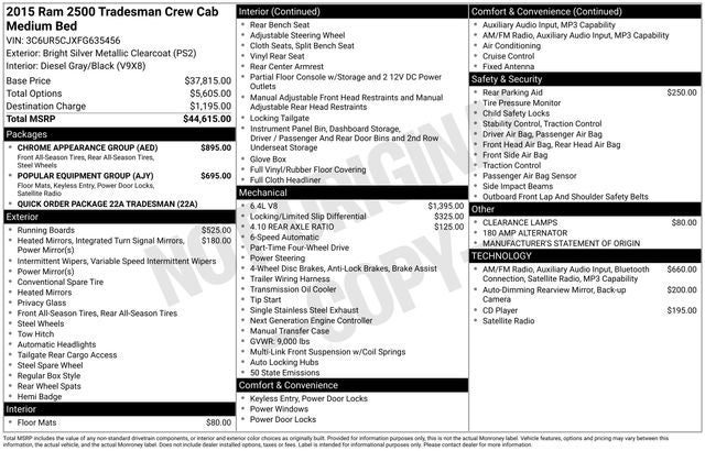 2015 RAM 2500 Tradesman