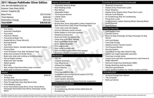 2011 Nissan Pathfinder Silver