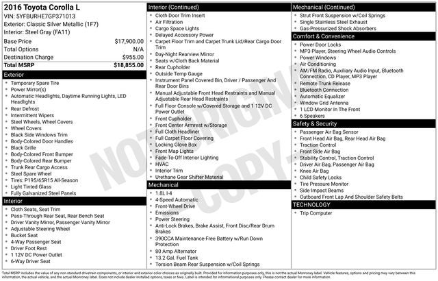 2016 Toyota Corolla L