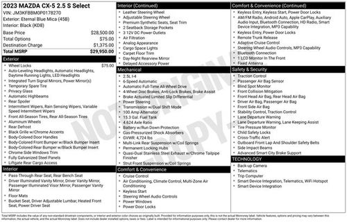 2023 Mazda Mazda CX-5 2.5 S Select Package