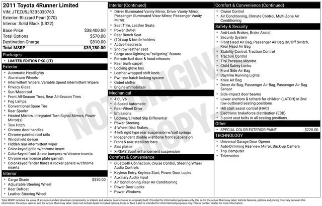 2011 Toyota 4Runner Limited V6