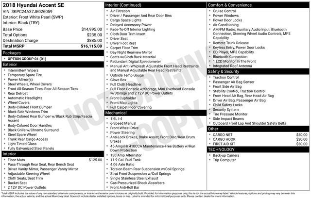 2018 Hyundai Accent SE