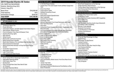 2019 Hyundai Elantra SE