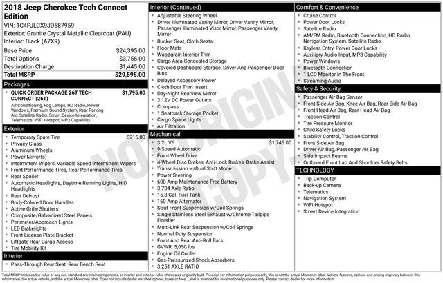 2018 Jeep Cherokee Latitude Tech Connect FWD