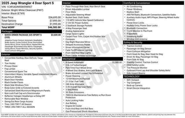 2025 Jeep Wrangler Sport S