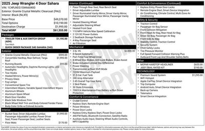 2025 Jeep Wrangler WRANGLER 4-DOOR SAHARA