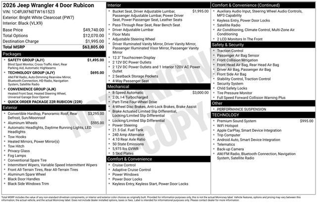 2026 Jeep Wrangler WRANGLER 4-DOOR RUBICON