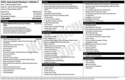 2025 Jeep Grand Cherokee GRAND CHEROKEE L ALTITUDE X 4X2