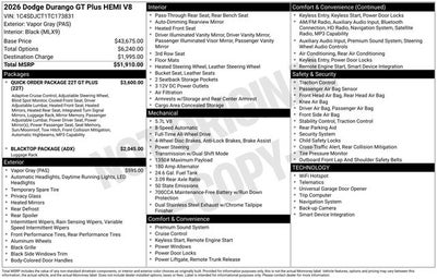 2026 Dodge Durango DURANGO GT PLUS AWD HEMI V8