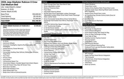 2026 Jeep Gladiator GLADIATOR RUBICON X 4X4