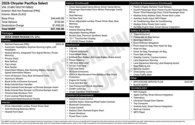2026 Chrysler Pacifica Select