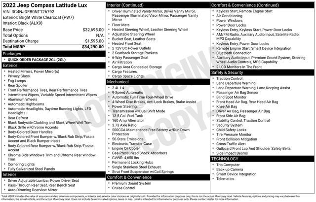 2022 Jeep Compass Latitude Lux