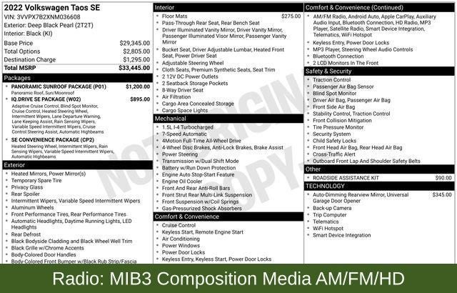2022 Volkswagen Taos 1.5T SE