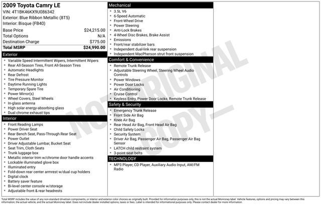 2009 Toyota Camry Base