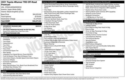 2021 Toyota 4Runner TRD Off-Road Premium