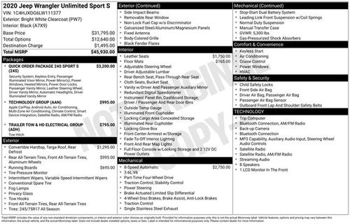 2020 Jeep Wrangler Unlimited Sport S