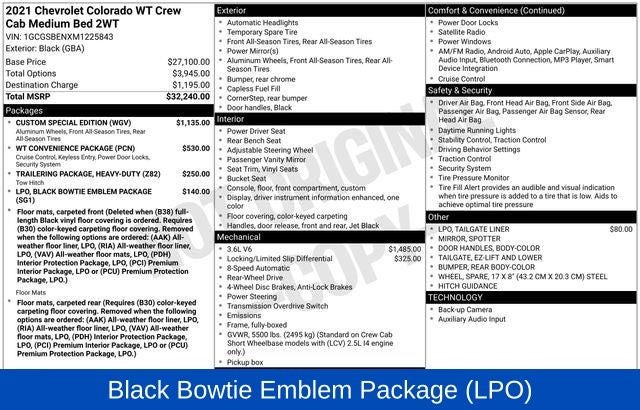 2021 Chevrolet Colorado Work Truck