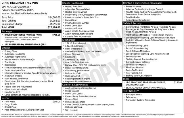 2025 Chevrolet Trax 2RS