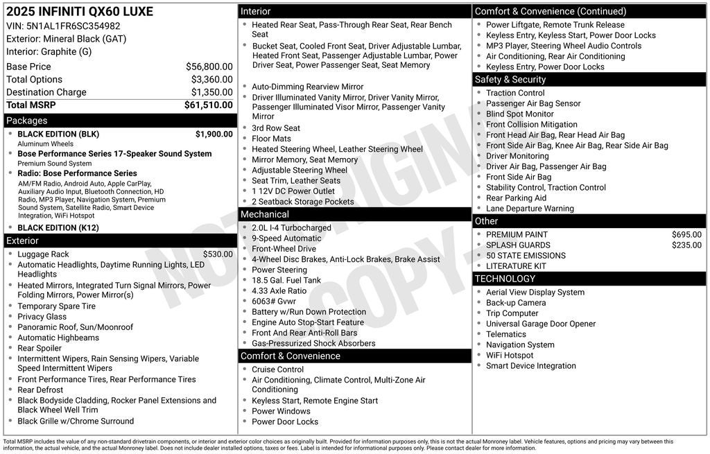 2025 INFINITI QX60 LUXE