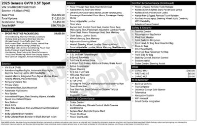2025 Genesis GV70 3.5T Sport