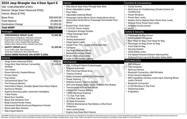 2024 Jeep Wrangler Sport S 4xe