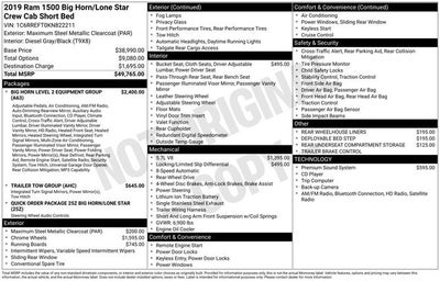 2019 RAM 1500 Big Horn/Lone Star