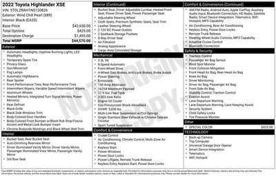 2022 Toyota Highlander XSE