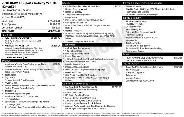 2018 BMW X5 xDrive50i