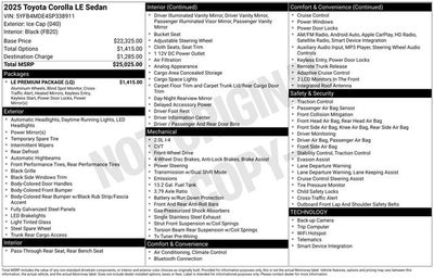 2025 Toyota Corolla LE