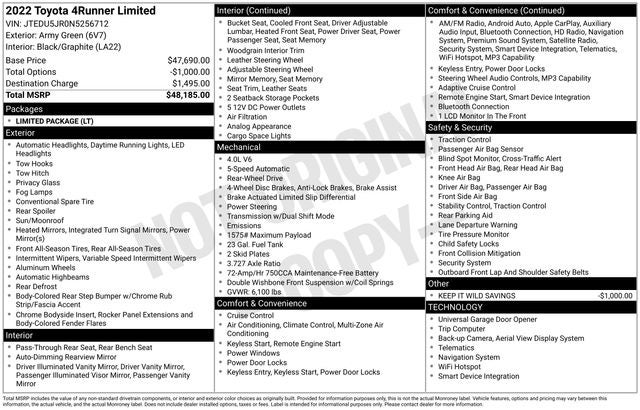 2022 Toyota 4Runner Limited
