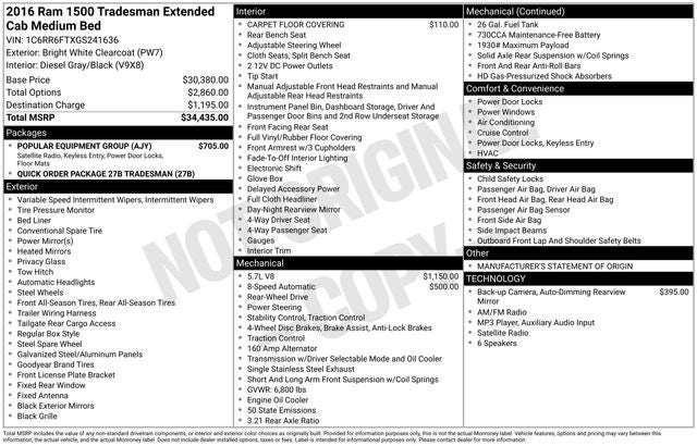 2016 RAM 1500 Tradesman