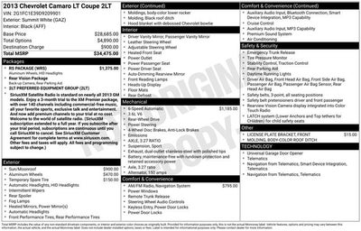 2013 Chevrolet Camaro 2LT 2LT