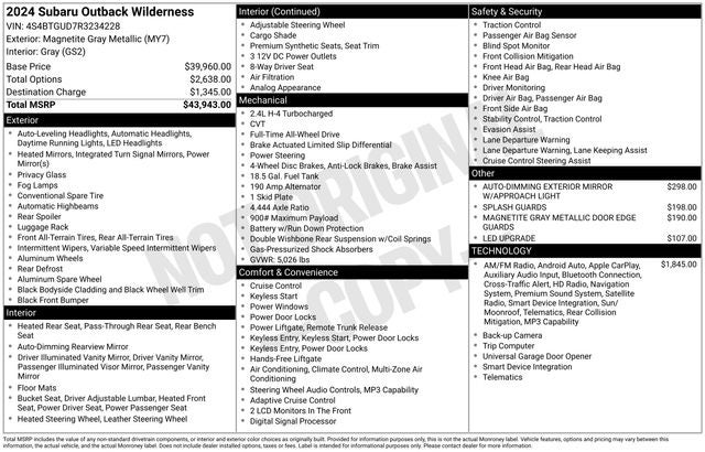 2024 Subaru Outback Wilderness