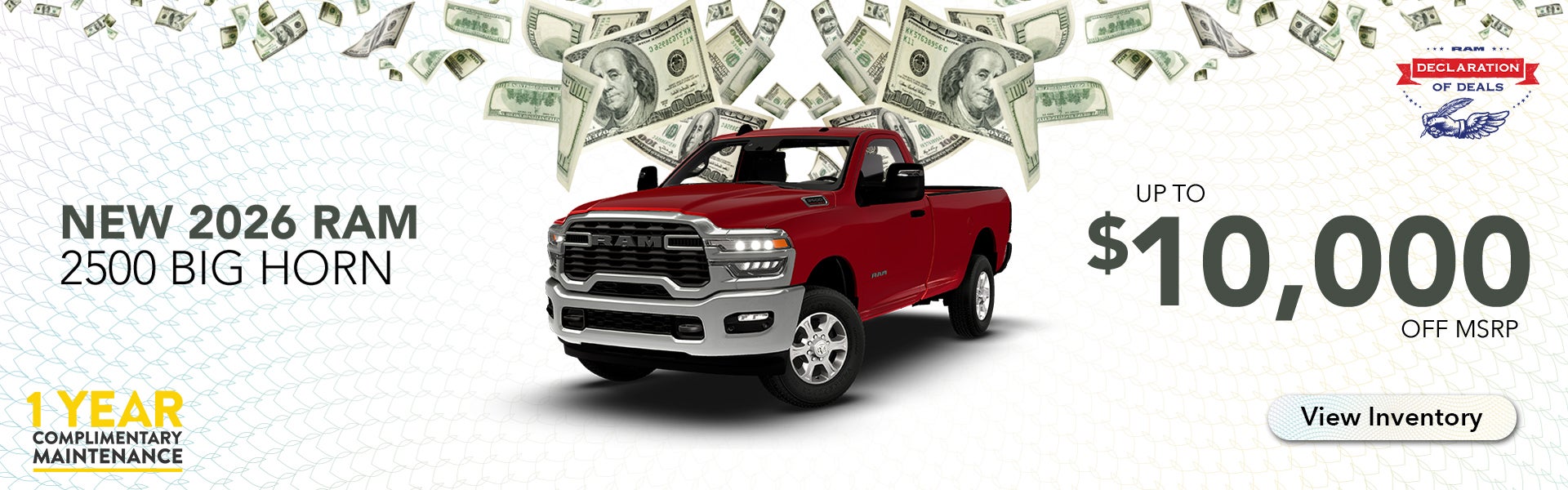 Up to $2,000 Off 2026 RAM 2500 Big Horn