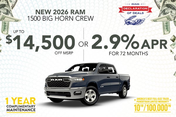 New 2026 RAM 1500 Big Horn Crew