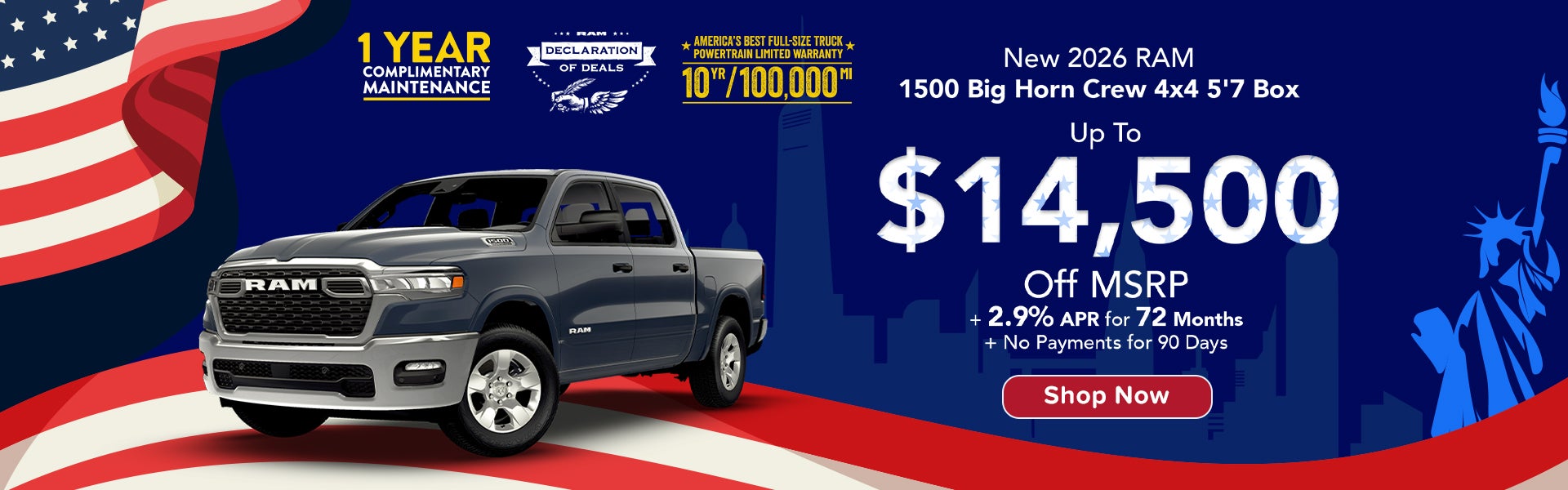 New 2026 RAM 1500 Big Horn Crew 4x4 5'7 Box