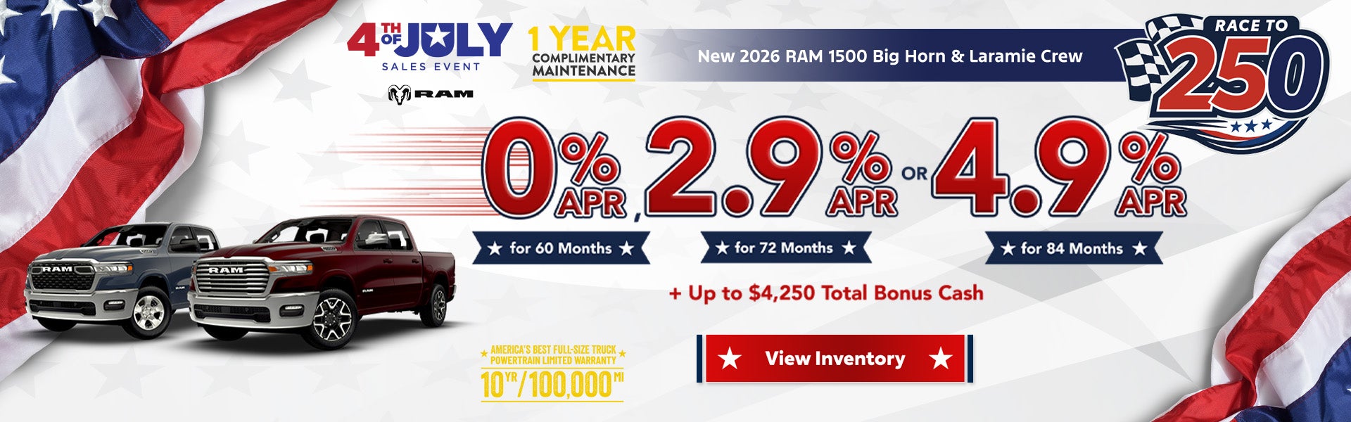 Get flexible APR options on 2026 RAM 1500 Big Horn & Laramie
